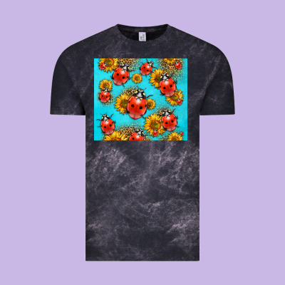Western Sunflowers Ladybug Vintage Tee Designed By Lillyallendesigns