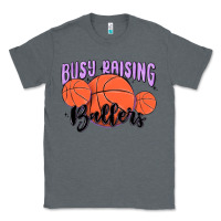 Charcoal Heather busy raising ballers Classic Tee - MaliasSmallBusiness
