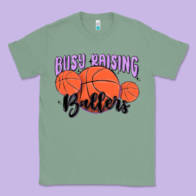 Busy Raising Ballers Classic Tee Designed By Maliassmallbusiness