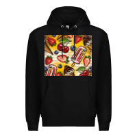 Black summer ice cream with fruits Premium Hoodie - TumblerDesignByShophia