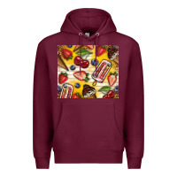 Burgundy summer ice cream with fruits Premium Hoodie - TumblerDesignByShophia