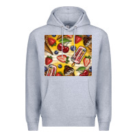 Heather Grey summer ice cream with fruits Premium Hoodie - TumblerDesignByShophia