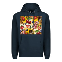 Navy summer ice cream with fruits Premium Hoodie - TumblerDesignByShophia