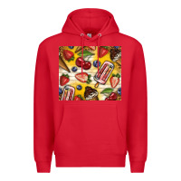 Red summer ice cream with fruits Premium Hoodie - TumblerDesignByShophia