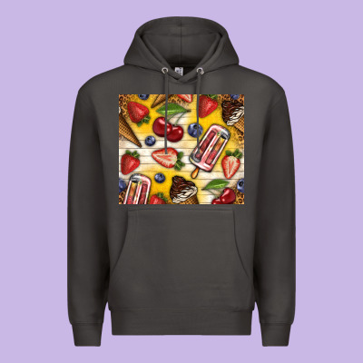 Summer Ice Cream With Fruits Premium Hoodie Designed By Tumblerdesignbyshophia