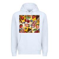White summer ice cream with fruits Premium Hoodie - TumblerDesignByShophia