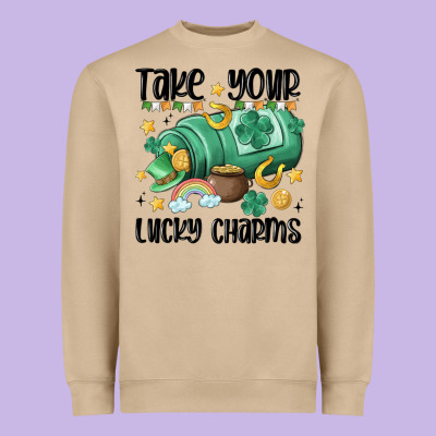 Take Your Lucky Charms Heavyweight Sweatshirt Designed By Maliassmallbusiness