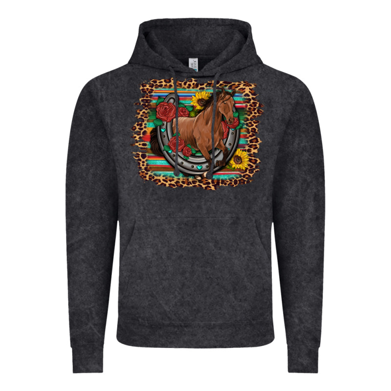 Western Horse Horseshoe Roses Sunflowers Serape Leopard Vintage Hoodie by Artiststas | Teevron