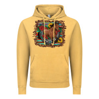 Vintage Mustard western horse horseshoe roses sunflowers serape leopard Vintage Hoodie - Artiststas