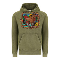 Vintage Olive western horse horseshoe roses sunflowers serape leopard Vintage Hoodie - Artiststas