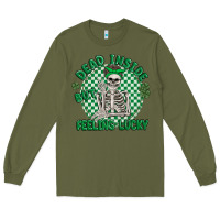 Army Green dead inside but feeling lucky Long Sleeve Tee - MaliasSmallBusiness