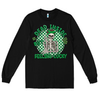 Black dead inside but feeling lucky Long Sleeve Tee - MaliasSmallBusiness