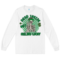 White dead inside but feeling lucky Long Sleeve Tee - MaliasSmallBusiness