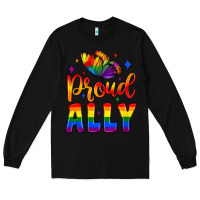 Black proud ally Long Sleeve Tee - JahusDesignShop