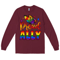 Burgundy proud ally Long Sleeve Tee - JahusDesignShop