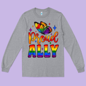 Proud Ally Long Sleeve Tee Designed By Jahusdesignshop