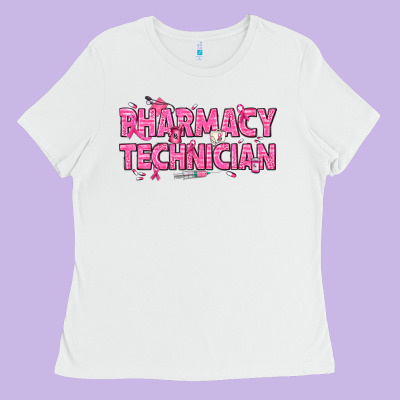 Breast Cancer Pharmacy Technician Ladies Tee Designed By Texasbilliewilder