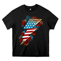 Black American lightning bolt Heavy Core Tee - Neo Western