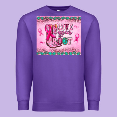 Give Cancer The Boot Premium Sweatshirt Designed By Nancycooperartshop