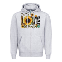 Heather Grey for the love of sunshine Zipper Hoodie - LillyAllenDesigns