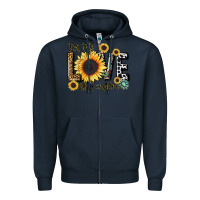 Navy for the love of sunshine Zipper Hoodie - LillyAllenDesigns