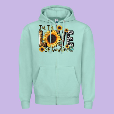 For The Love Of Sunshine Zipper Hoodie Designed By Lillyallendesigns