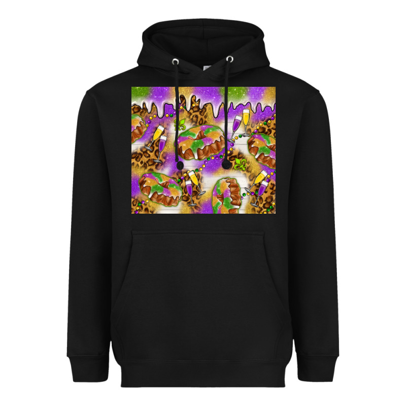 Mardi Gras With King Cake Heavyweight Hoodie by NancyCooperArtShop | Teevron