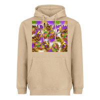 Mushroom Mardi Gras with king cake Heavyweight Hoodie - NancyCooperArtShop