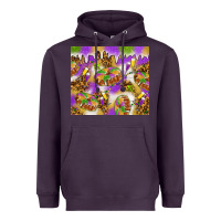 Plum Mardi Gras with king cake Heavyweight Hoodie - NancyCooperArtShop