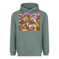 Sage Mardi Gras with king cake Heavyweight Hoodie - NancyCooperArtShop