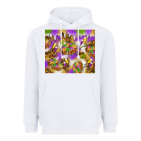 White Mardi Gras with king cake Heavyweight Hoodie - NancyCooperArtShop
