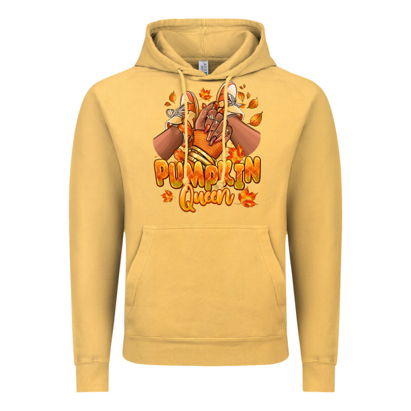 Pumpkin Queen Fall Black Girl Sneakers Vintage Hoodie by RanaPortraitStore | Teevron