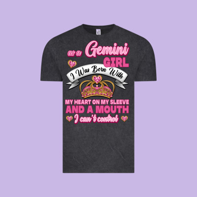 As A Gemini Girl I Was Born With My Heart On My Sleeve And A Mouth Vintage Tee Designed By Jasminsmagicworld