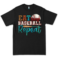 Black eat sleep baseball repeat Premium Tee - HRA Design Shop