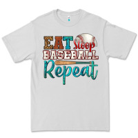 Dove Grey eat sleep baseball repeat Premium Tee - HRA Design Shop