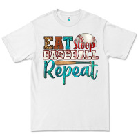 White eat sleep baseball repeat Premium Tee - HRA Design Shop