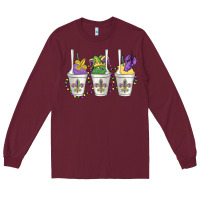 Burgundy mardi gras snowballs Long Sleeve Tee - MaliasSmallBusiness