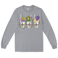 Heather Grey mardi gras snowballs Long Sleeve Tee - MaliasSmallBusiness