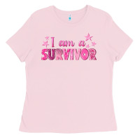 Bubblegum Pink I Am a Survivor Breast Cancer Ladies Tee - texasbilliewilder