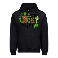 Black St. Patrick's Day One lucky Heifer Urban Hoodie - OliviaCreatesArt