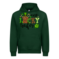 Forest Green St. Patrick's Day One lucky Heifer Urban Hoodie - OliviaCreatesArt