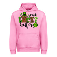 Fuchsia Pink St. Patrick's Day One lucky Heifer Urban Hoodie - OliviaCreatesArt