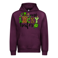Mauve Wine St. Patrick's Day One lucky Heifer Urban Hoodie - OliviaCreatesArt