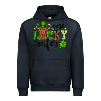Navy St. Patrick's Day One lucky Heifer Urban Hoodie - OliviaCreatesArt