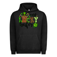 Pigment Black St. Patrick's Day One lucky Heifer Urban Hoodie - OliviaCreatesArt