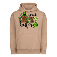Pigment Burro St. Patrick's Day One lucky Heifer Urban Hoodie - OliviaCreatesArt