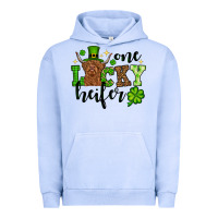 Pigment Grape Ice St. Patrick's Day One lucky Heifer Urban Hoodie - OliviaCreatesArt