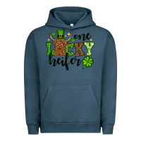 Pigment Midnight Navy St. Patrick's Day One lucky Heifer Urban Hoodie - OliviaCreatesArt
