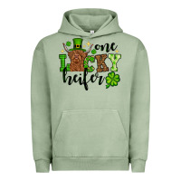 Pigment Oil Green St. Patrick's Day One lucky Heifer Urban Hoodie - OliviaCreatesArt
