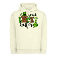 Pigment Pistachio St. Patrick's Day One lucky Heifer Urban Hoodie - OliviaCreatesArt